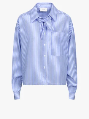 Âme Antwerp - Nobody Shirt met afneembare sjaal - Blue White Striped